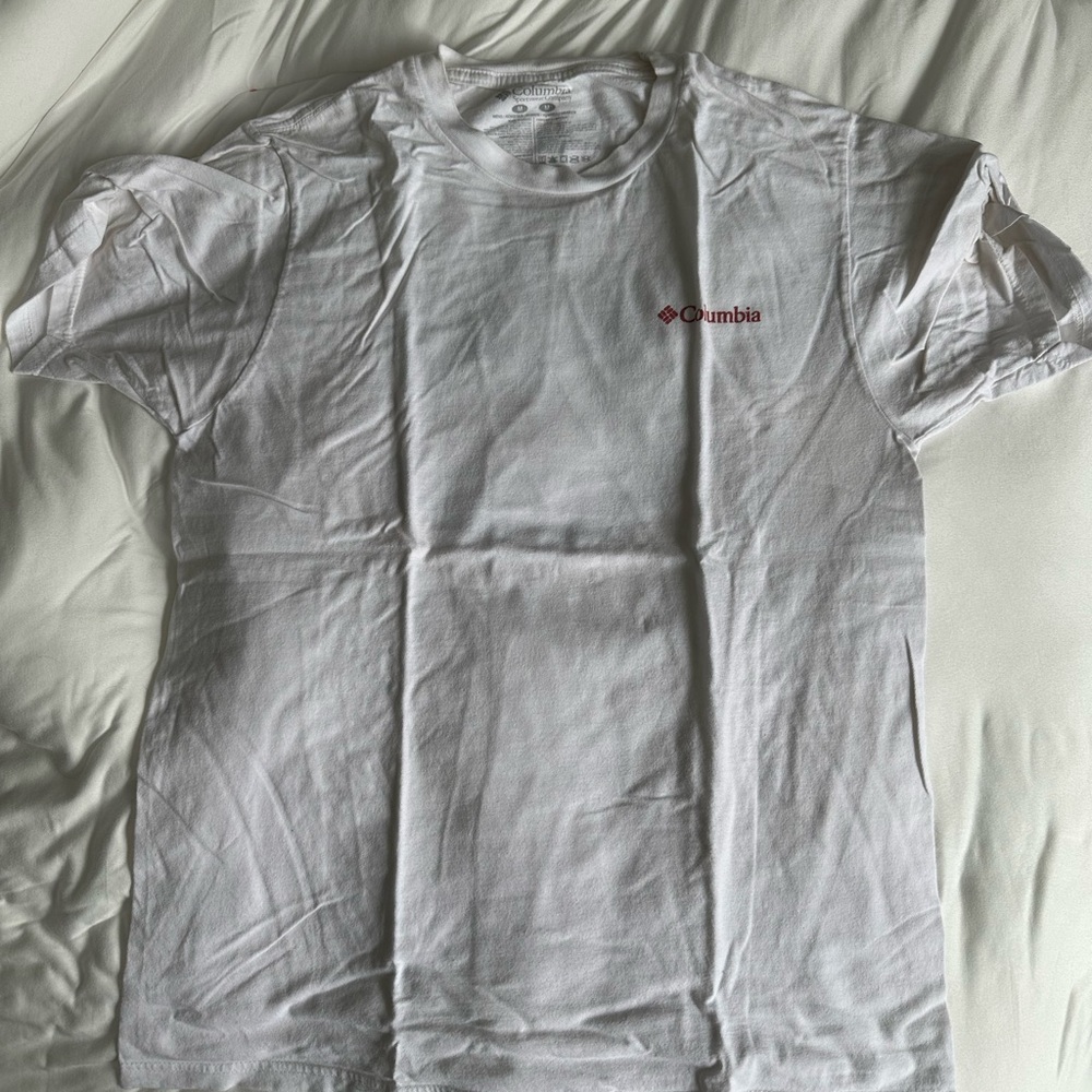 Columbia White Short Sleeve Men's Tee